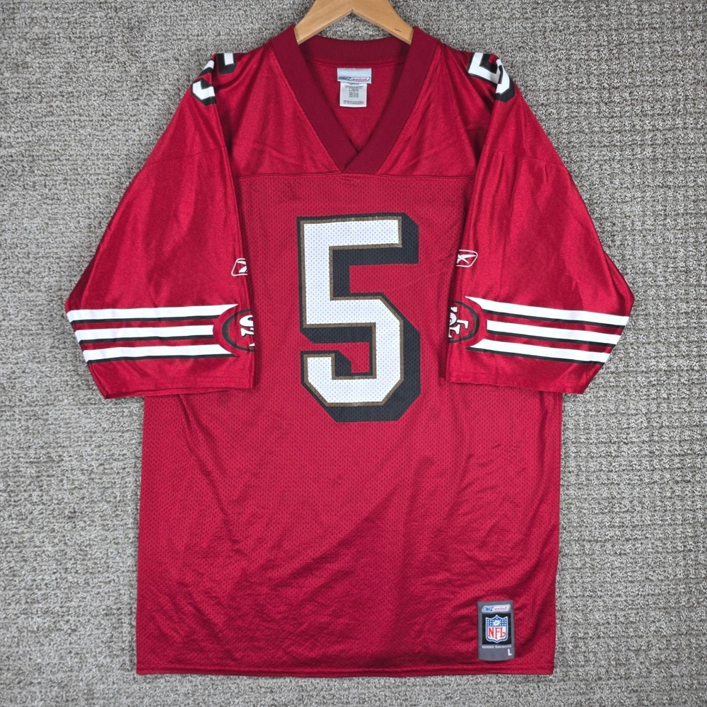 Vintage Reebok NFL San Francisco 49ers Jeff Garcia #5 Jersey Red Mens Large